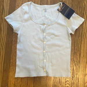 Brand new Light blue brandy Melville Button up top